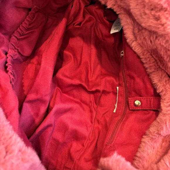 Anthropologie Faux Fur Soft Fluffy Rose Pink Bag Tote - Picture 14 of 15